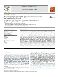 (IPP)-Bypass Mevalonate Pathways for Isopentenol Production
