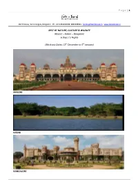 Kabini – Bangalore 6 Days / 5 Nights (Block out Dates: 15Th Decembe