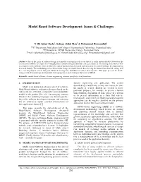 Model Based Software Development: Issues & Challenges