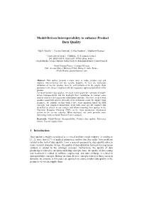 Model-Driven Interoperability to Enhance Product Data Quality