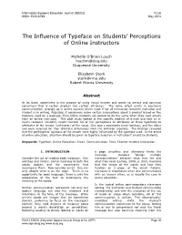The Influence of Typeface on Students' Perceptions of Online Instructors