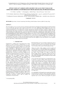 Application of Various Open Source Visualization Tools for Effective Mining of Information from Geospatial Petroleum Data