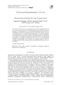 Cactus Seed Germination: a Review
