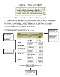 Creating Tables in Word 2007