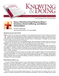 Emotions, Divine Suffering, and Biblical Interpretation by Kevin Vanhoozer Senior Teaching Fellow, C.S