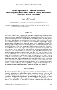 Habitat Requirements of Orthetrum Coerulescens and Management of a Secondary Habitat in a Highly Man-Modified Landscape (Odonata: Libellulidae)