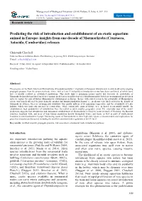 Predicting the Risk of Introduction and Establishment of an Exotic