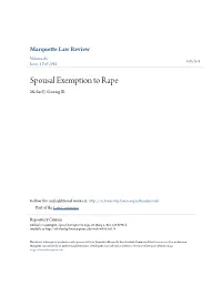 Spousal Exemption to Rape Michael J