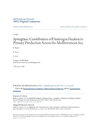 Springtime Contribution of Dinitrogen Fixation to Primary Production Across the Mediterranean Sea E