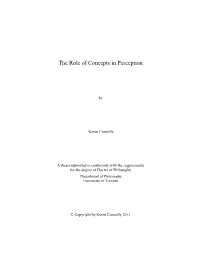 The Role of Concepts in Perception