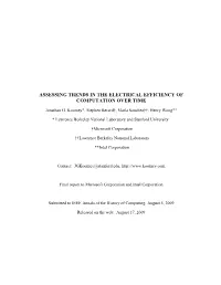 Trends in Electrical Efficiency in Computer Performance
