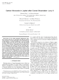 Carbon Monoxide in Jupiter After Comet Shoemaker-Levy 9