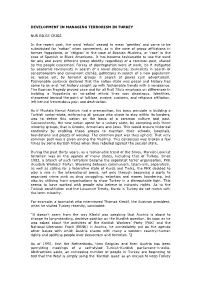 Development in Managing Terrorism in Turkey