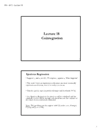 Lecture 18 Cointegration