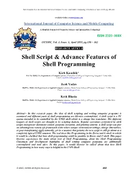 Shell Script & Advance Features of Shell Programming