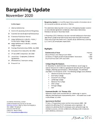 Bargaining Update, November 2020