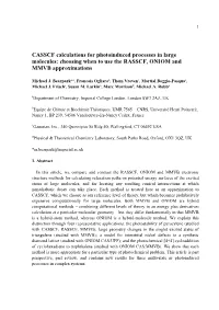 CASSCF Calculations for Photoinduced Processes in Large Molecules: Choosing When to Use the RASSCF, ONIOM and MMVB Approximations