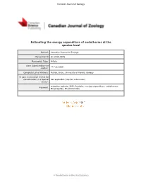 Estimating the Energy Expenditure of Endotherms at the Species Level