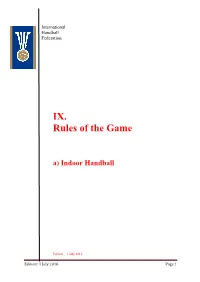 IHF Rules of the Game