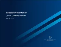 Investor Presentation Q1 2021 Quarterly Results