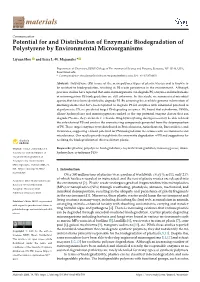 Potential for and Distribution of Enzymatic Biodegradation of Polystyrene by Environmental Microorganisms