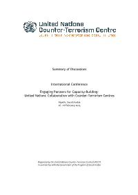Summary Int Conf on UN Collaboration with CT Centres