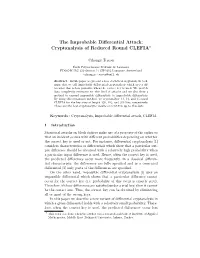The Improbable Differential Attack: Cryptanalysis of Reduced Round