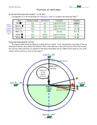 Astronomy Lab: Planets