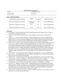BIOGRAPHICAL SKETCH NAME POSITION TITLE Thomas Weller Professor