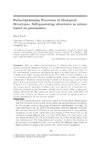 Form-Optimizing Processes in Biological Structures. Self-Generating Structures in Nature Based on Pneumatics