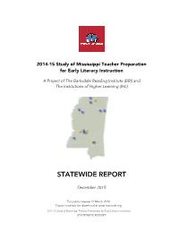Full Statewide Report for the Study of Teacher Preparation for Early