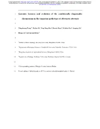 Genomic Features and Evolution of the Conditionally Dispensable