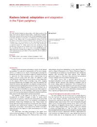 Kadavu Island: Adaptation and Stagnation in the Fijian Periphery