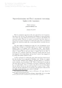 Supervaluationism and Fara's Argument Concerning Higher-Order