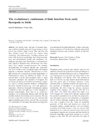 The Evolutionary Continuum of Limb Function from Early Theropods to Birds