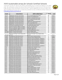 2020 Sustainable Jersey for Schools Certified Schools Listed Below Are the 147 Schools That Achieved Sustainable Jersey for Schools Certification in the 2020 Cycle
