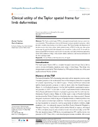 Clinical Utility of the Taylor Spatial Frame for Limb Deformities