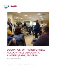 Evaluation of the Responsible Accountable Democratic Assembly (Rada) Program