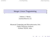 Integer Linear Programming