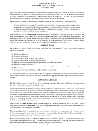 PHYSICAL REVIEW a EDITORIAL POLICIES and PRACTICES (Revised July 2008)