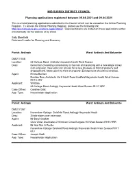 Planning Applications Registered Between 05.04.2021 and 09.04.2021
