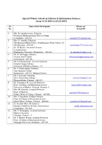Special Winter School on Library & Information Sciences (From 12.11
