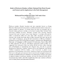 Study of Proboscis Monkey at Bako National Park (Past, Present and Future) and Its Implication to the Park Management
