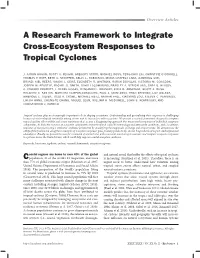 A Research Framework to Integrate Cross-Ecosystem Responses to Tropical Cyclones