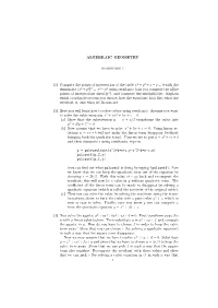 ALGEBRAIC GEOMETRY (1) Compute the Points of Intersection