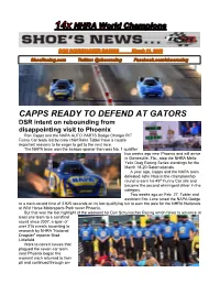 Capps Ready to Defend at Gators