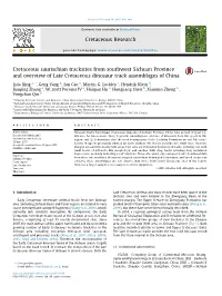 Cretaceous Saurischian Tracksites from Southwest Sichuan Province and Overview of Late Cretaceous Dinosaur Track Assemblages of China