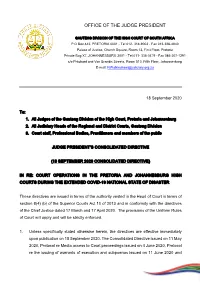 Gauteng Division Amended Consolidated Directives Effect From