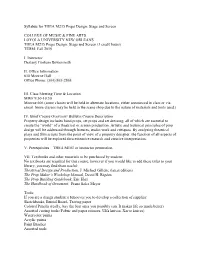 Syllabus for THEA M235 Props Design: Stage and Screen