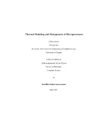 Thermal Modeling and Management of Microprocessors
